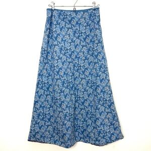 Vintage hand-made boho floral cottagecore prairie maxi skirt dandelions